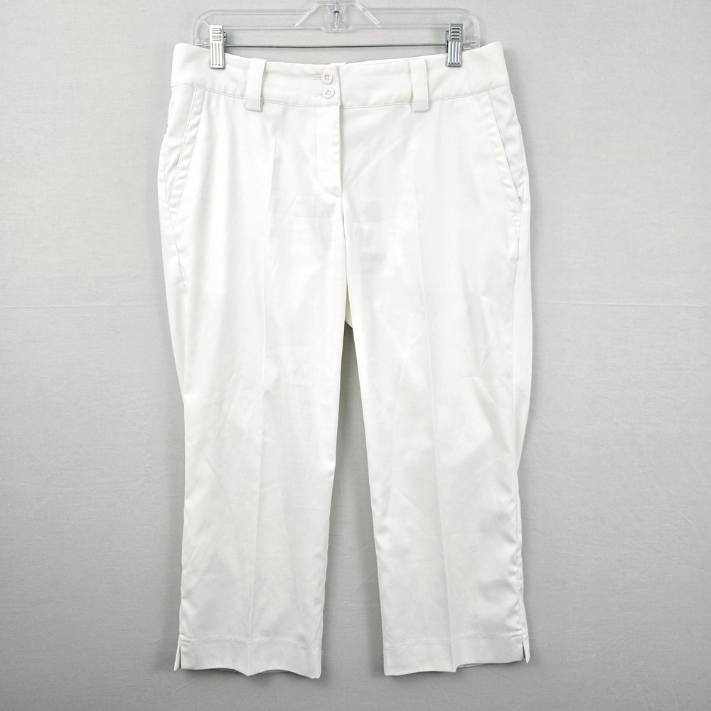 Nike Golf Tour Performance Women Capri‎ Dri Fit Pants White 8